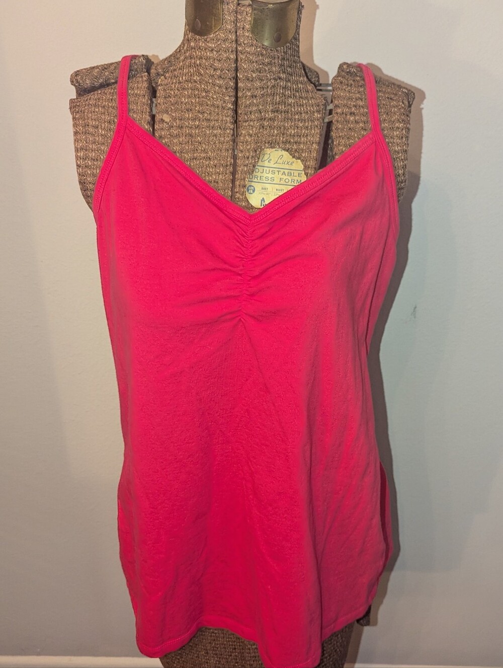 Torrid 2X Women’s Foxy Ruched V-Neck Cami Tank Top - Hot Pink - Picture 2 of 4